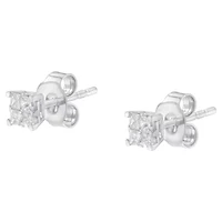 10KT White Gold Diamond Composite Stud Earring