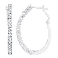 10KT White Gold 1/2 Ct Diamond Hoop Earrings