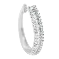 10K White Gold Diamond Hoop Earrings