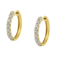10KT Two-Toned Gold Diamond Hoop Earring