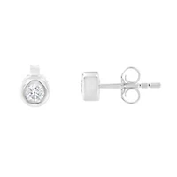 10K Gold 1/4 Ct Diamond Bezel- Stud Earrings