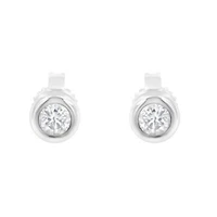 10K Gold 1/4 Ct Diamond Bezel- Stud Earrings