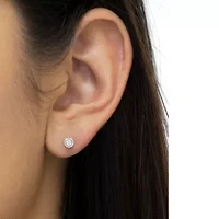10K Gold 1/4 Ct Diamond Bezel- Stud Earrings