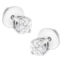 14K White Gold 1/2 Cttw Pie-Cut Diamond Solitaire Stud Earrings