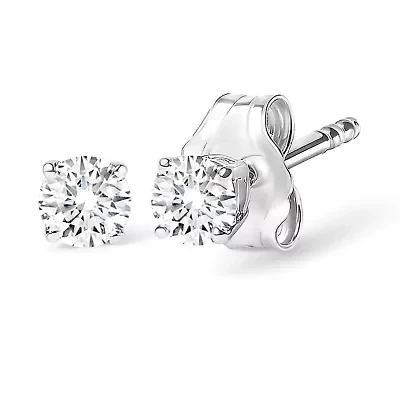 Lab Created 14K White Gold 1/4 Cttw Lab Grown Diamond Solitaire Stud Earrings