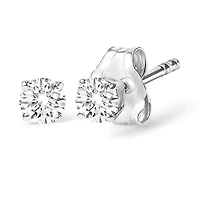 Lab Created 14K White Gold 1/4 Cttw Lab Grown Diamond Solitaire Stud Earrings