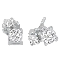 14K White Gold 1/2 Ct Round Diamond Earrings