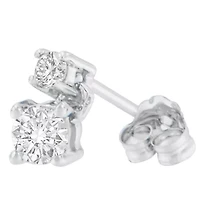 14K White Gold 1/2 Ct Round Diamond Earrings