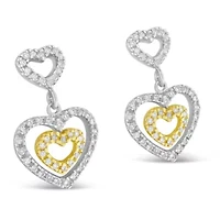 14K Two Toned 1/2 Ct Round Diamond Earrings (H-I, SI1-SI2)