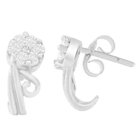 14K White Gold 1/2 Ct Round Diamond Earrings
