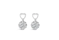 14K White Gold 1 1/4 cttw Round Cut Diamond Earrings