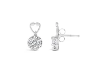 14K White Gold 1 1/4 cttw Round Cut Diamond Earrings
