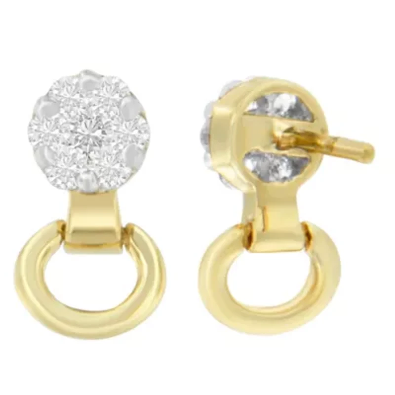 14K Yellow Gold 1/2 Ct Diamond Stud Earrings