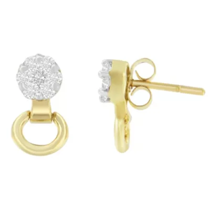 14K Yellow Gold 1/2 Ct Diamond Stud Earrings