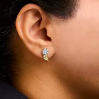 14K Yellow Gold 7/8 Ct Round Diamond Earrings