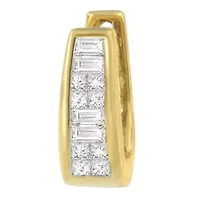 14k Yellow Gold 1/2ct TDW Princess and Baguette Diamond Earrings