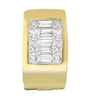14K Yellow Gold 1/2 Ct Diamond Huggy Earrings