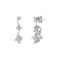 14K White Gold 1 cttw Princess Cut Diamond Earrings