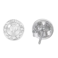 14K White Gold 1/3 Ct Round Diamond Earrings