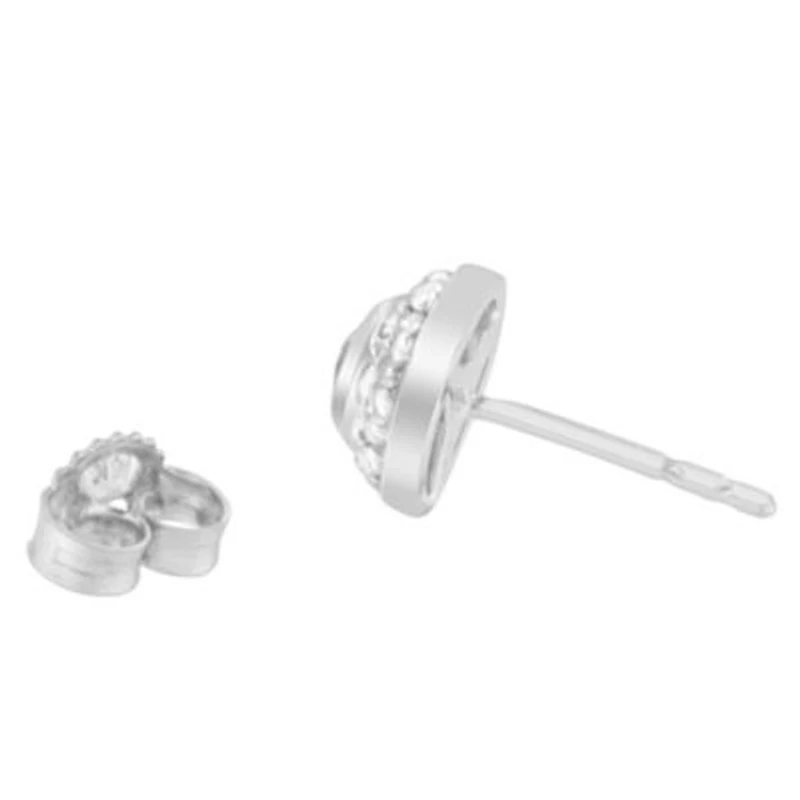14K White Gold 1/3 Ct Round Diamond Earrings