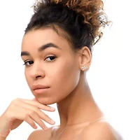 Lab Created 14K White Gold 1.0 Ct Lab Grown Marquise Diamond 8 Stone Floral Leaf Stud Earrings