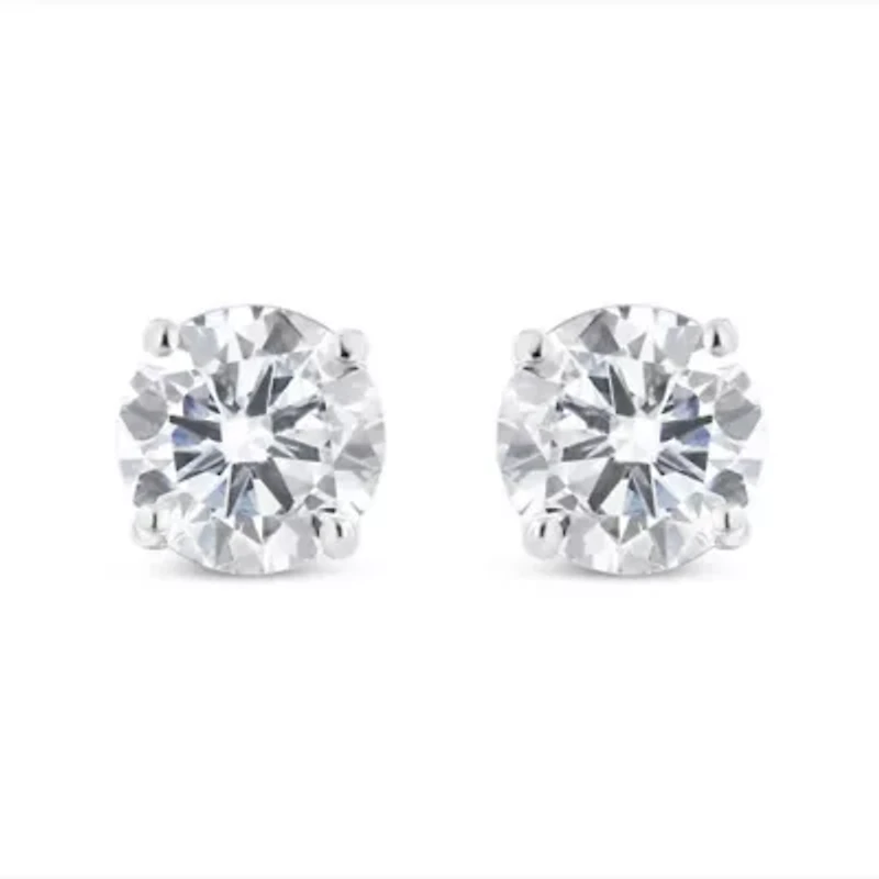 14K White Gold 1.00 Cttw Diamond Stud Earrings