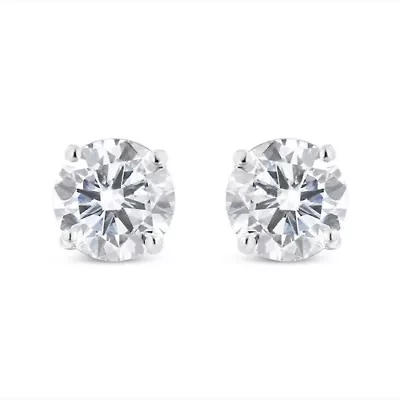 14K White Gold 1.00 Cttw Diamond Stud Earrings
