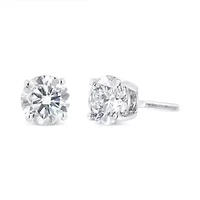 14K White Gold 1.00 Cttw Diamond Stud Earrings
