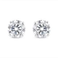 14K White Gold 1-1/2 Cttw Diamond Stud Earrings