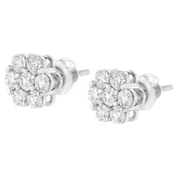 14KT White Gold 1 Ct Diamond Composite Stud Earrings