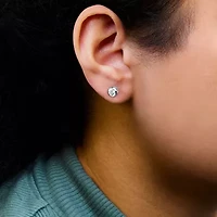 Lab Created 14K Gold 1.0 Ct Lab Grown Diamond Bezel Solitaire Stud Earrings
