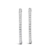 Lab Created 14K White Gold 1 3/4 Cttw Lab Grown Diamond Inside Out Hoop Earrings