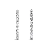 Lab Created 14K White Gold 5.00 Cttw Lab Grown Diamond Inside-Out Hoop Earring