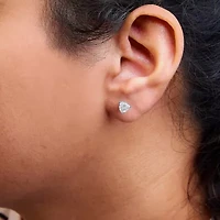 Lab Created 14K White Gold 1.0 Ct Trillion Lab Grown Diamond 3-Prong Solitaire Stud Earrings