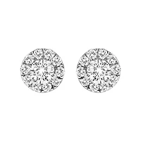 Lab Created 14K White Gold 1/3 Ct Lab-Grown Diamond Halo Stud Earring