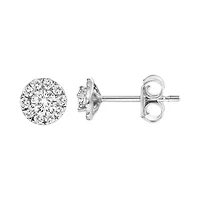 Lab Created 14K White Gold 1/3 Ct Lab-Grown Diamond Halo Stud Earring