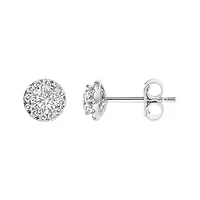 Lab Created 14K White Gold 1/2 Ct Lab-Grown Diamond Halo Stud Earring