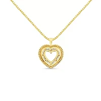 14K Yellow Gold Plated Silver 1.0 Cttw Diamond Composite Hearth 18" Pendant Necklace