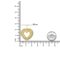 14K Yellow Gold Plated Silver 1.0 Cttw Diamond Composite Hearth 18" Pendant Necklace