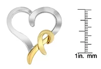 .925 Sterling Silver and 14K Yellow Gold Two-Tone Heart Shaped Pendant Necklace