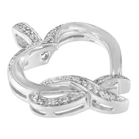 .925 Sterling Silver 1/6 cttw Diamond Heart Pendant Necklace