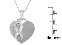 .925 Sterling Silver 1/10 cttw Diamond Heart Pendant Necklace