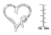 .925 Sterling Silver Heart Shaped Pendant Necklace