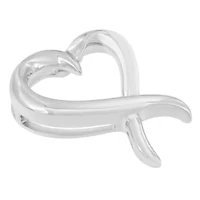 .925 Sterling Silver Open Heart-Shaped Awareness Ribbon Pendant Necklace