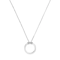 Silver 1/10 Cttw Diamond Miracle-Set 2 Stone 'Together Forever' Pendant Necklace