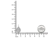 .925 Sterling Silver 1 1/2 Cttw Diamond Oval Cluster Pendant Necklace - 18"