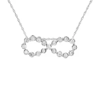 .925 Sterling Silver 1/4 cttw Diamond Infinity Pendant Necklace