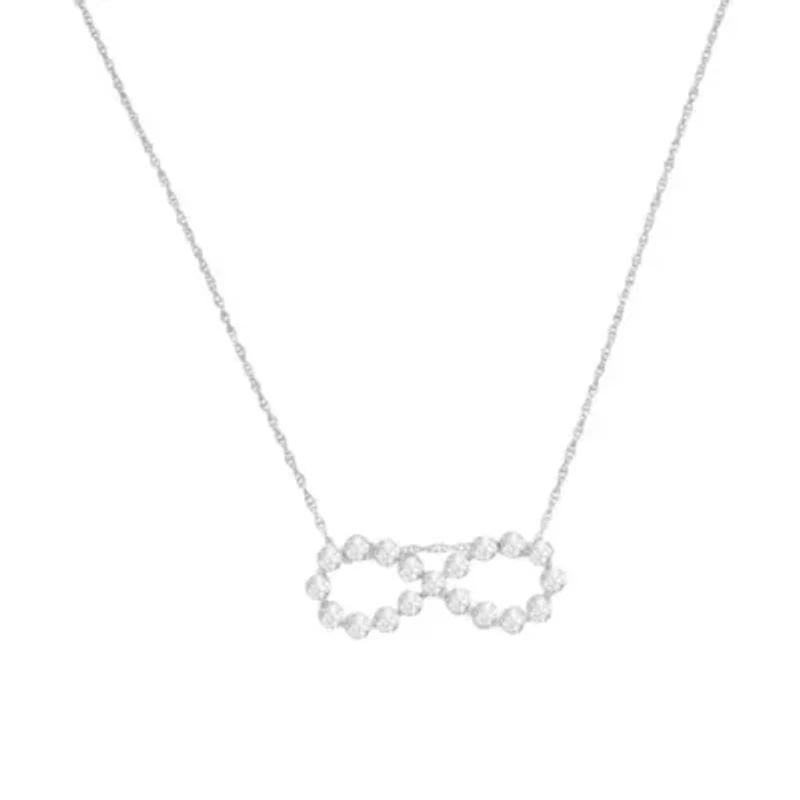 .925 Sterling Silver 1/4 cttw Diamond Infinity Pendant Necklace