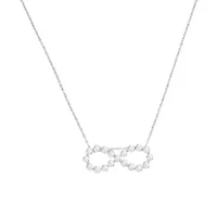 .925 Sterling Silver 1/4 cttw Diamond Infinity Pendant Necklace