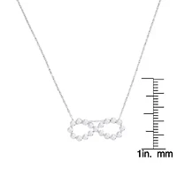 .925 Sterling Silver 1/4 cttw Diamond Infinity Pendant Necklace